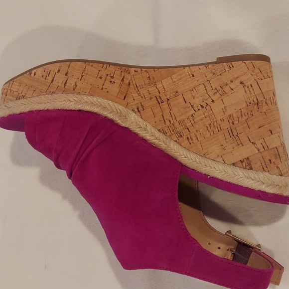 Franco Sarto Fuschia Cork Wedge - Picture 5 of 9